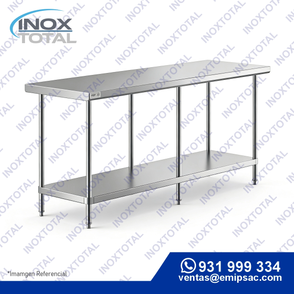 MESA DE ACERO INOXIDABLE ASTM 304 (AWS D1.1) | ACABADO PULIDO BRILLOSO | ME0003