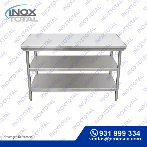 MESA DE ACERO INOXIDABLE ASTM 304 (AWS D1.1) | ACABADO PULIDO BRILLOSO | ME0005