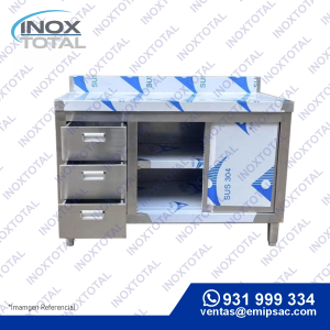MESA DE ACERO INOXIDABLE ASTM 304 (AWS D1.1) | ACABADO PULIDO BRILLOSO | ME0011