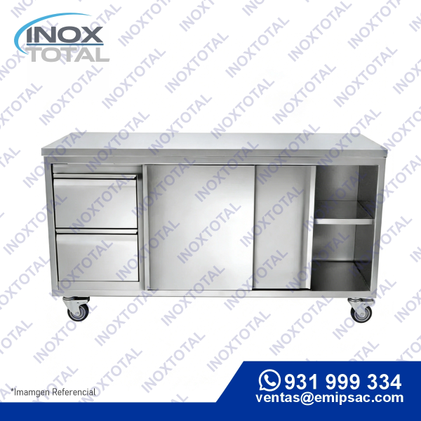 MESA DE ACERO INOXIDABLE ASTM 304 (AWS D1.1) | ACABADO PULIDO BRILLOSO | ME0012