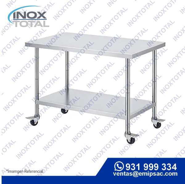 MESA DE ACERO INOXIDABLE ASTM 304 (AWS D1.1) | ACABADO PULIDO BRILLOSO | ME0015