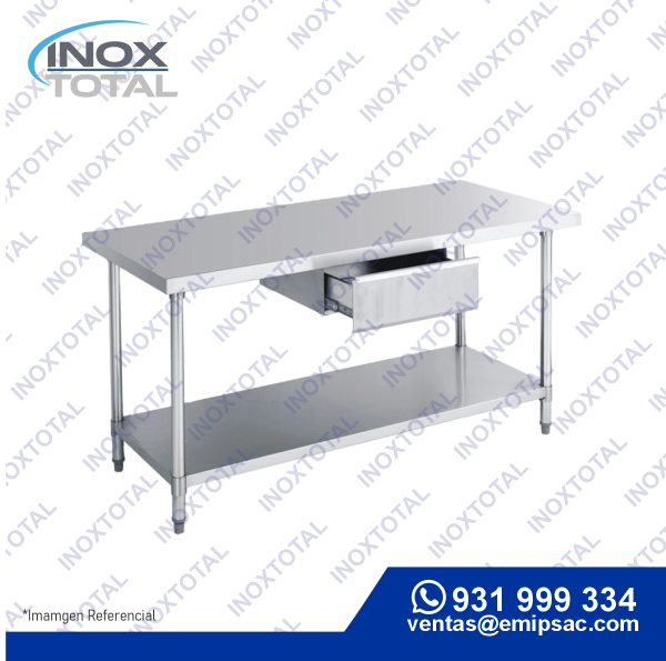 MESA DE ACERO INOXIDABLE ASTM 304 (AWS D1.1) | ACABADO PULIDO BRILLOSO | ME0021